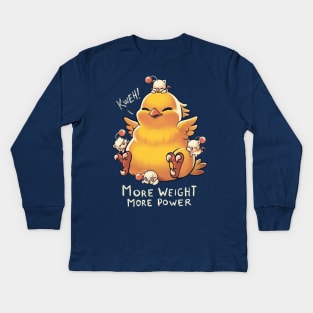 Kweh! Fat Chocobo - Final Fantasy Creature - Monster Summon Kids Long Sleeve T-Shirt